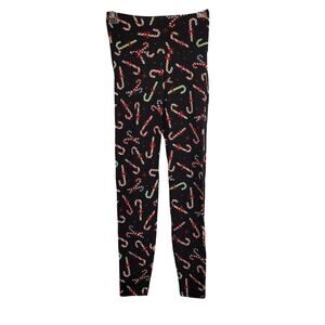 No Boundaries Candy Cane Holiday Festive Leggings Size XS 0-2